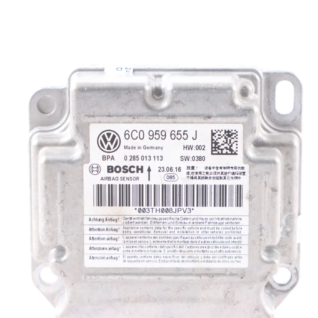 Control Unit VW Volkswagen Polo 6C 6R Air Module Unit ECU SRS Bosch  - SKU 6C0959655 - Part number 6C0959655