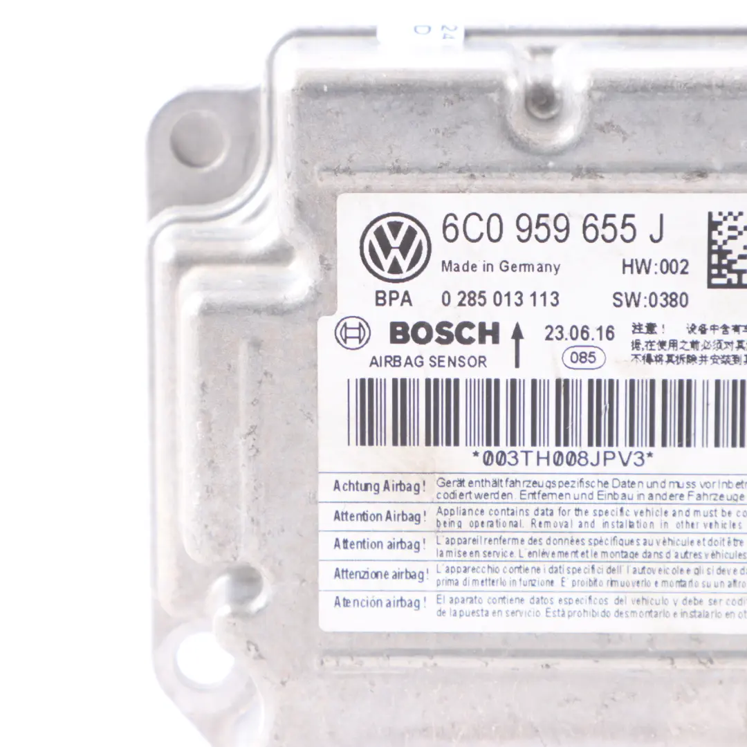 Control Unit VW Volkswagen Polo 6C 6R Air Module Unit ECU SRS Bosch  - SKU 6C0959655 - Part number 6C0959655