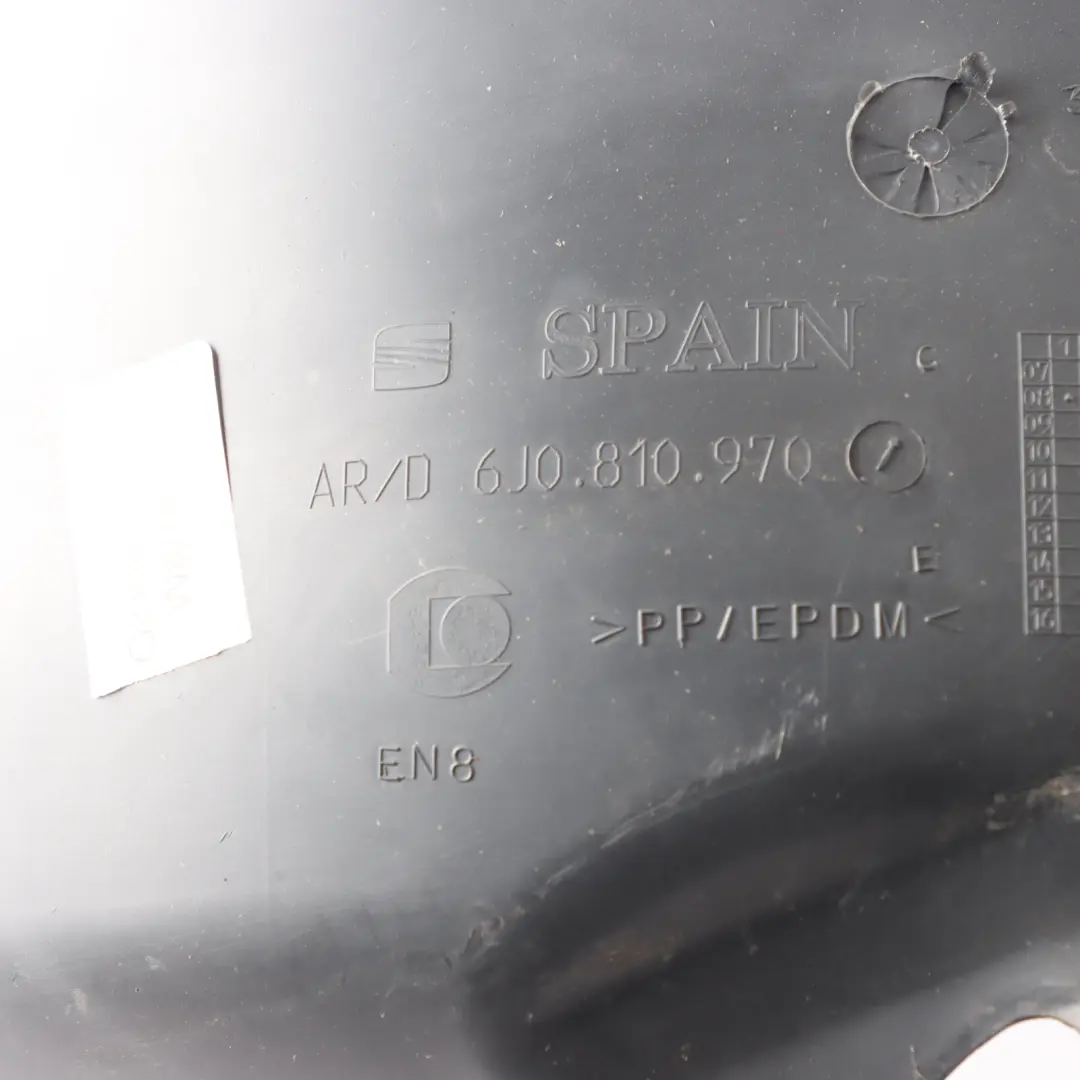 Seat Ibiza 6J Wheel Arch Splash Guard Liner Rear Right O/S - SKU 6J0810970 - Part number 6J0810970