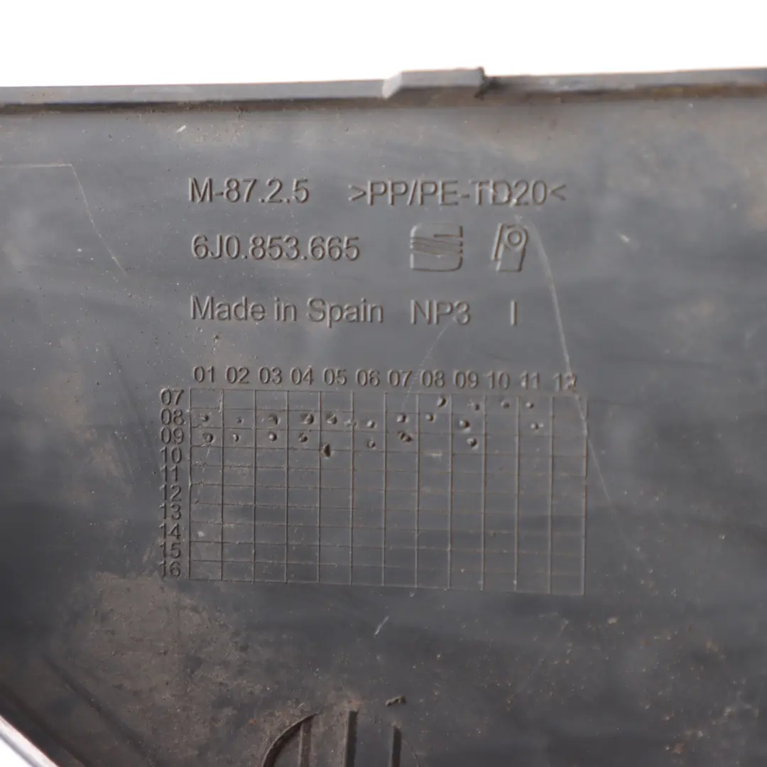 6J Front Bumper Centre Grille Left N/S Black to Seat Ibiza with Part number 6J0853665 Seat Ibiza 6J Front Bumper Centre Grille Left N/S Black - SKU 6J0853665 - Part number 6J0853665