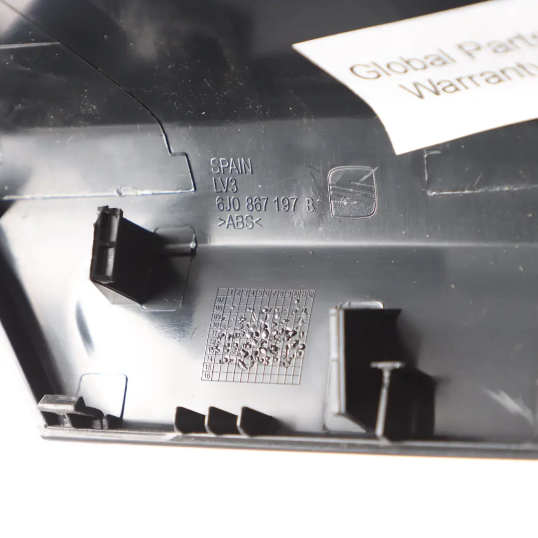 6J Interior Front Left N/S Door Grab Handle Trim Cover to Seat Ibiza with Part number 6J0867197B Seat Ibiza 6J Interior Front Left N/S Door Grab Handle Trim Cover - SKU 6J0867197B - Part number 6J0867197B