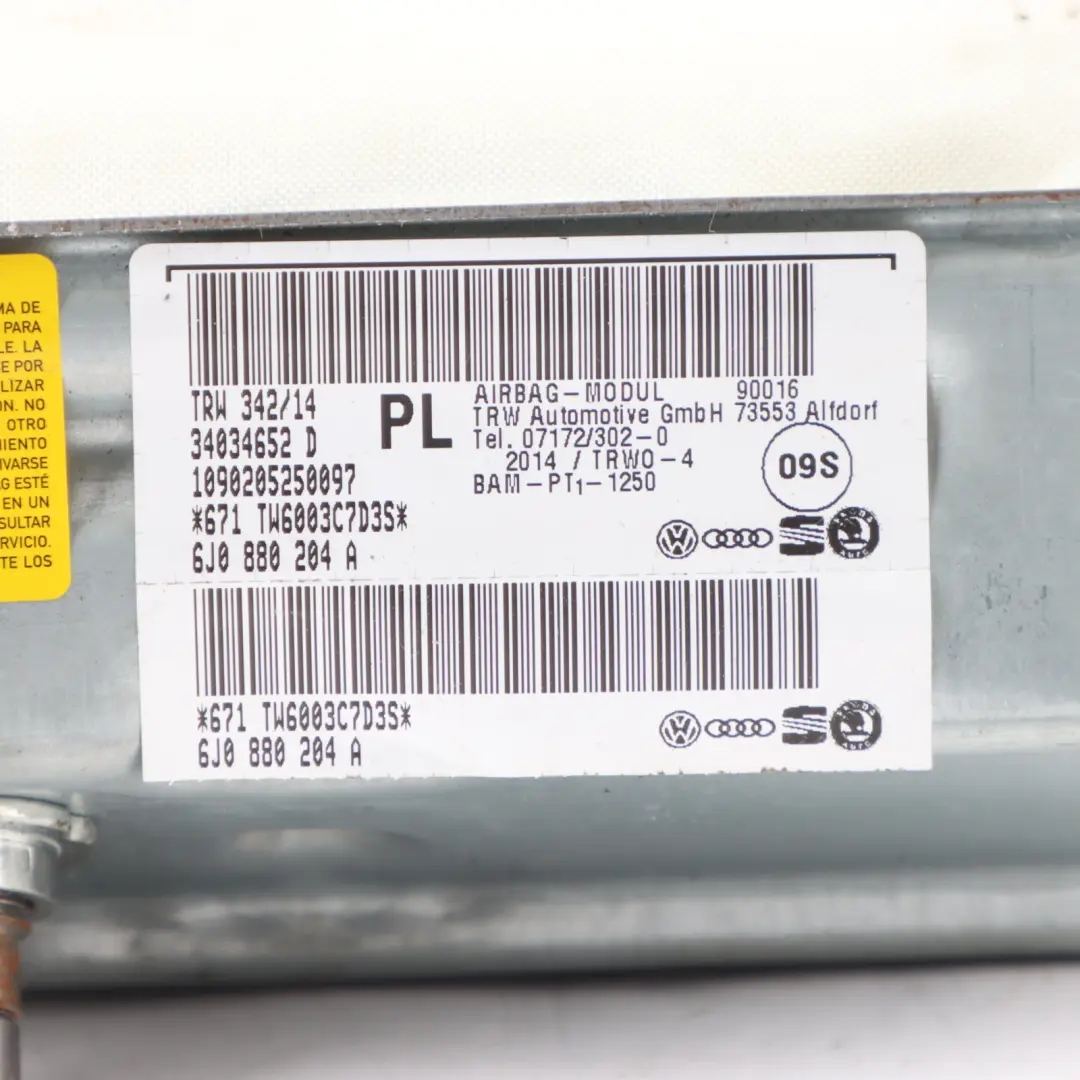 6J Front Air Module Passenger Side SRS System Unit to Seat Ibiza with Part number 6J0880204A Seat Ibiza 6J Front Air Module Passenger Side SRS System Unit - SKU 6J0880204A - Part number 6J0880204A