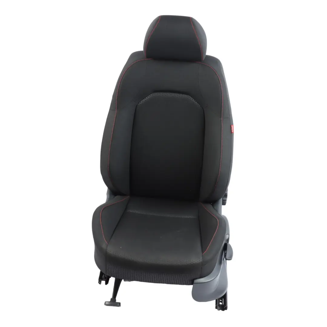 Seat Ibiza 6J Front Left N/S Cloth Fabric Black Red Thread Interior - SKU 6J0881805BF-1 - Part number 6J0881805BF