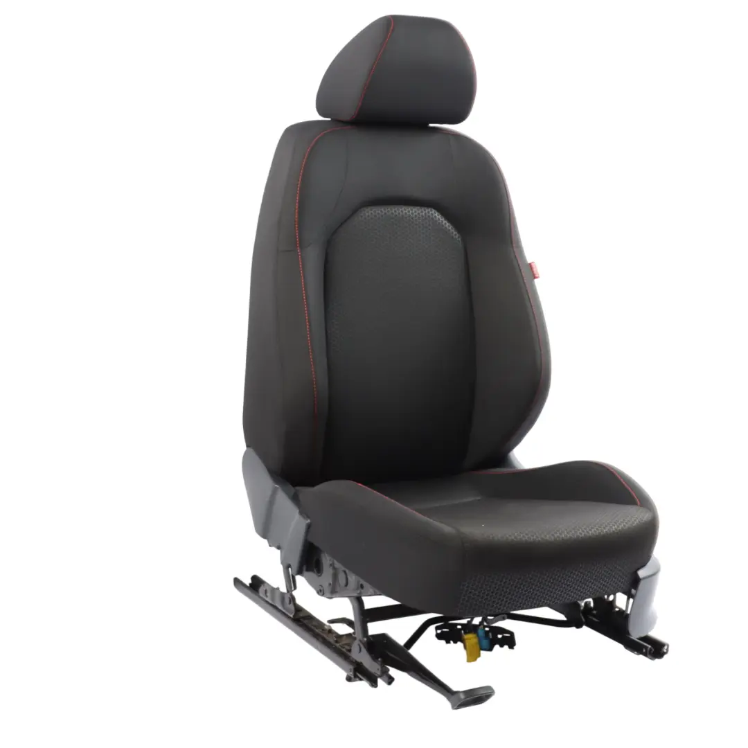 Seat Ibiza 6J Front Left N/S Cloth Fabric Black Red Thread Interior - SKU 6J0881805BF-1 - Part number 6J0881805BF