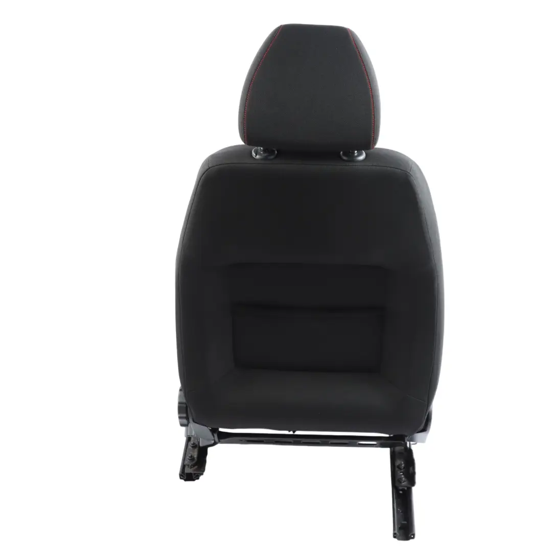 Seat Ibiza 6J Front Left N/S Cloth Fabric Black Red Thread Interior - SKU 6J0881805BF-1 - Part number 6J0881805BF