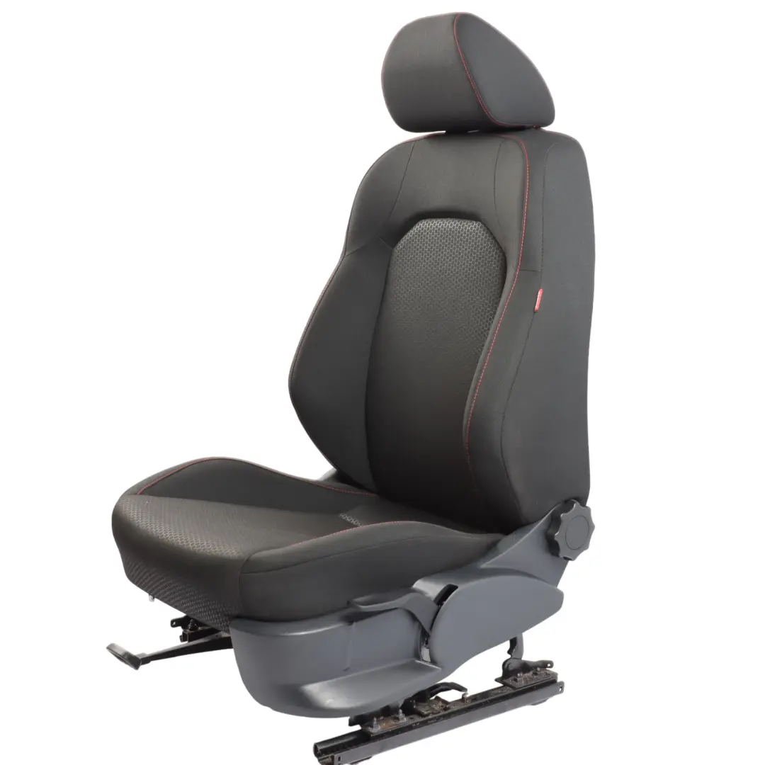 6J Front Left N/S Cloth Fabric Black Red Thread Interior to Seat Ibiza with Part number 6J0881805BF Seat Ibiza 6J Front Left N/S Cloth Fabric Black Red Thread Interior - SKU 6J0881805BF-1 - Part number 6J0881805BF