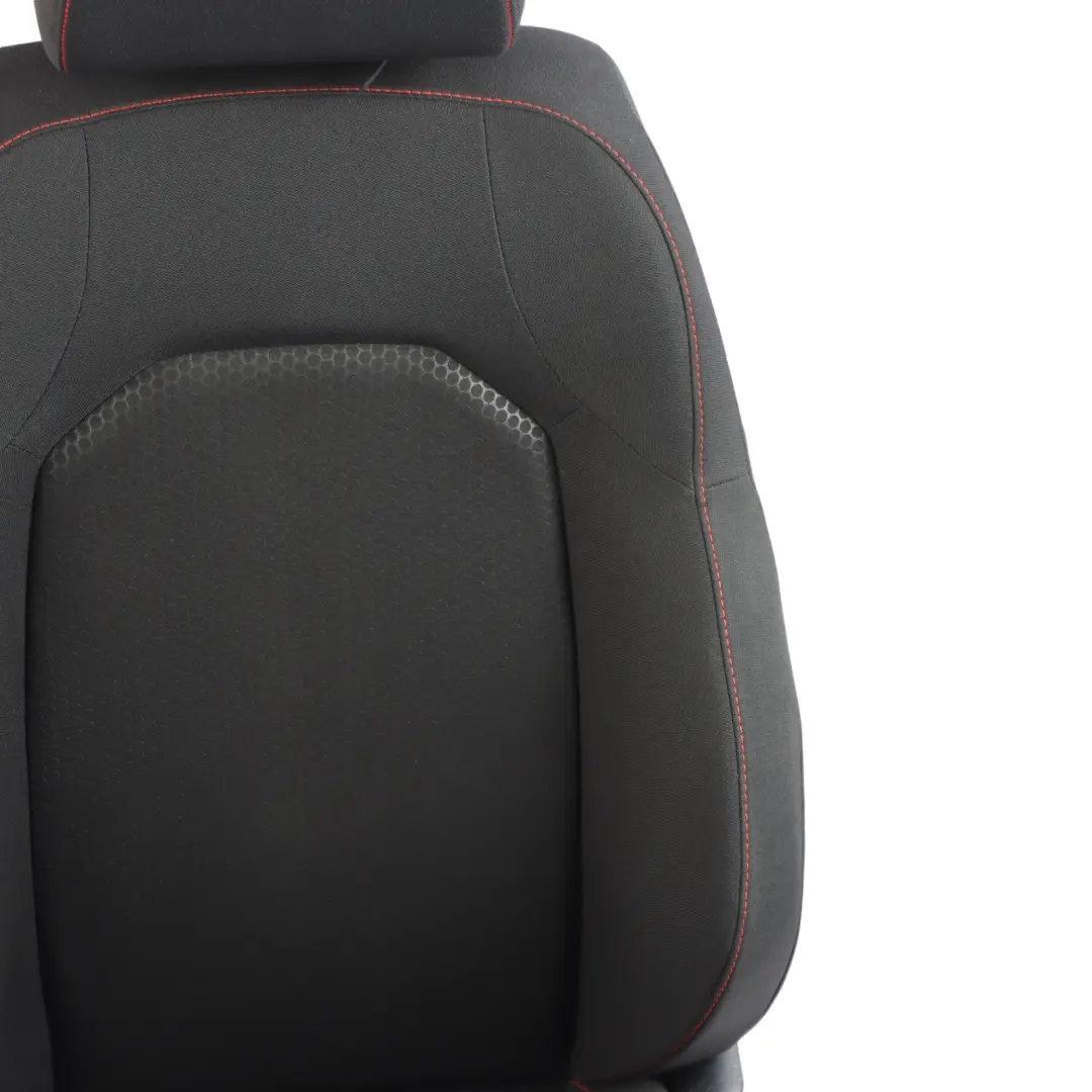 Seat Ibiza 6J Front Right O/S Cloth Fabric Black Red Thread Interior - SKU 6J0881806AH-1 - Part number 6J0881806AH
