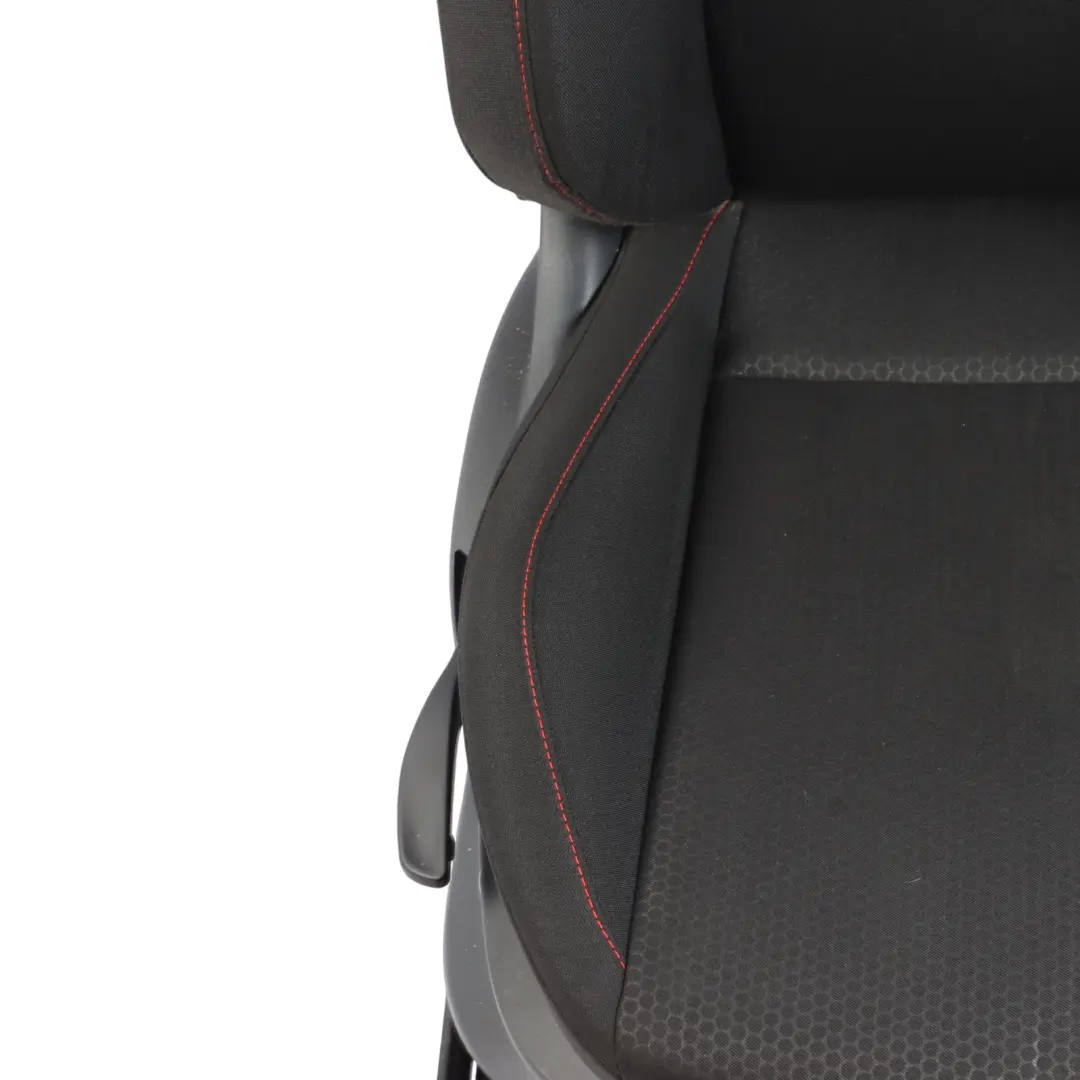 Seat Ibiza 6J Front Right O/S Cloth Fabric Black Red Thread Interior - SKU 6J0881806AH-1 - Part number 6J0881806AH