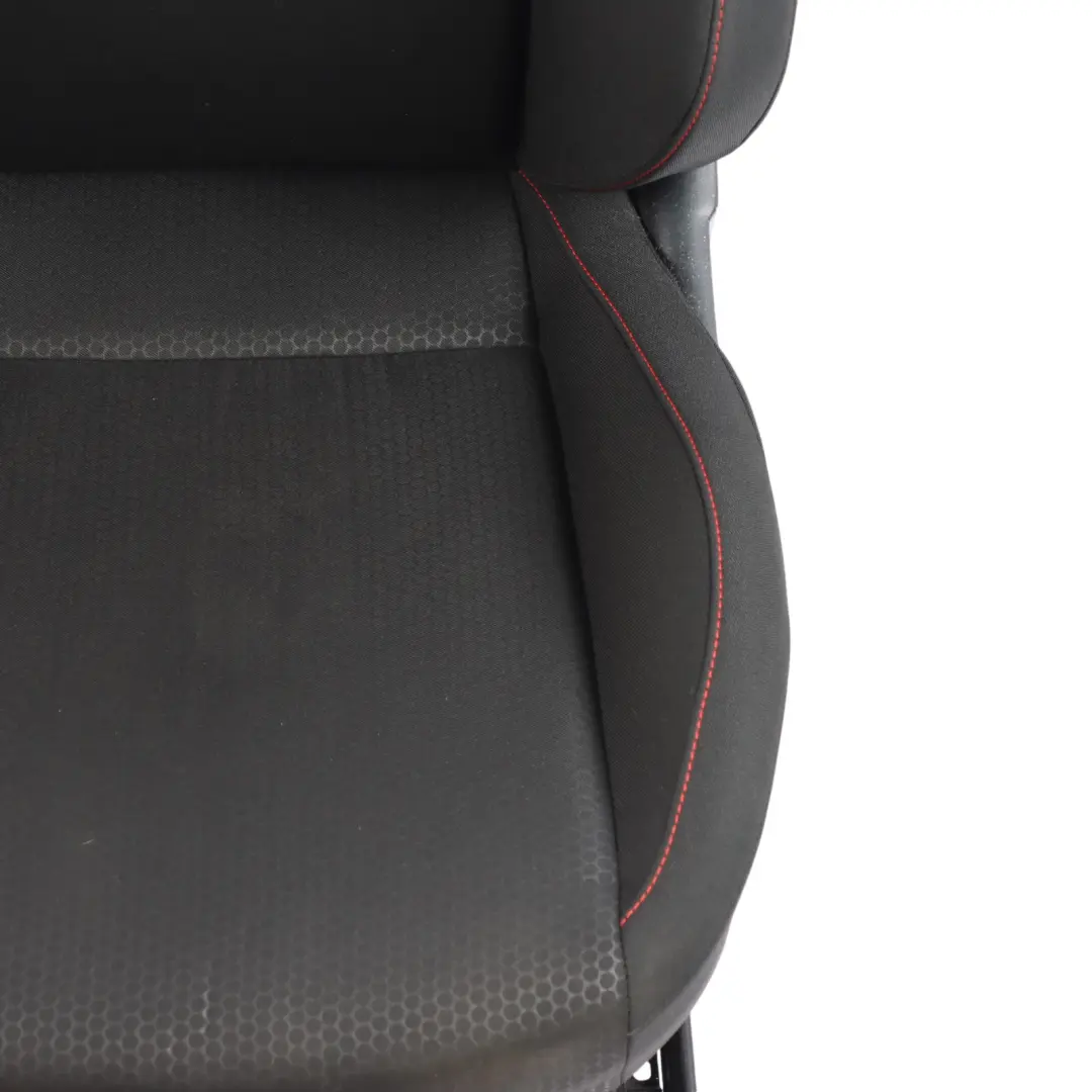 Seat Ibiza 6J Front Right O/S Cloth Fabric Black Red Thread Interior - SKU 6J0881806AH-1 - Part number 6J0881806AH