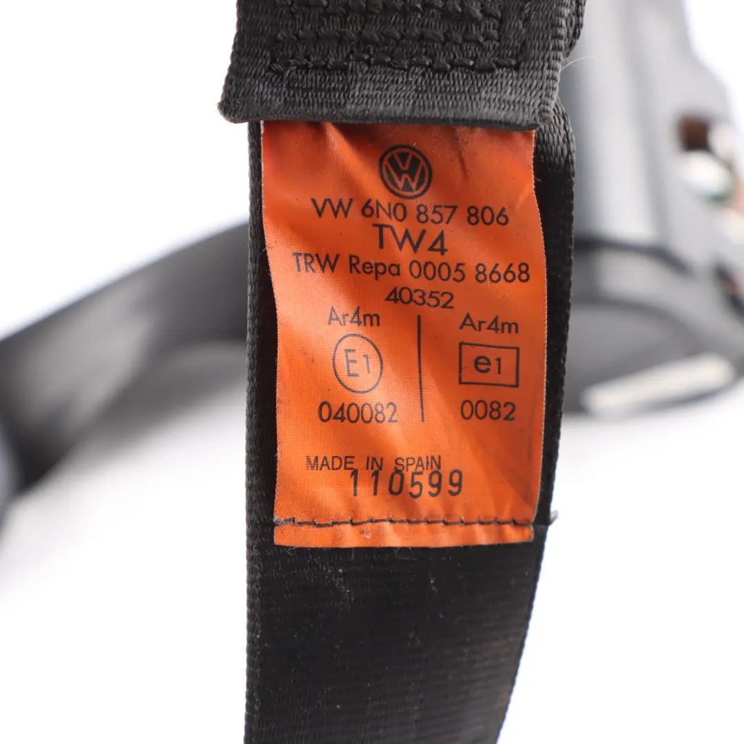 VW Volkswagen Polo 6R Seatbelt Rear Right O/S Seat Upper Belt - SKU 6N0857806 - Part number 6N0857806