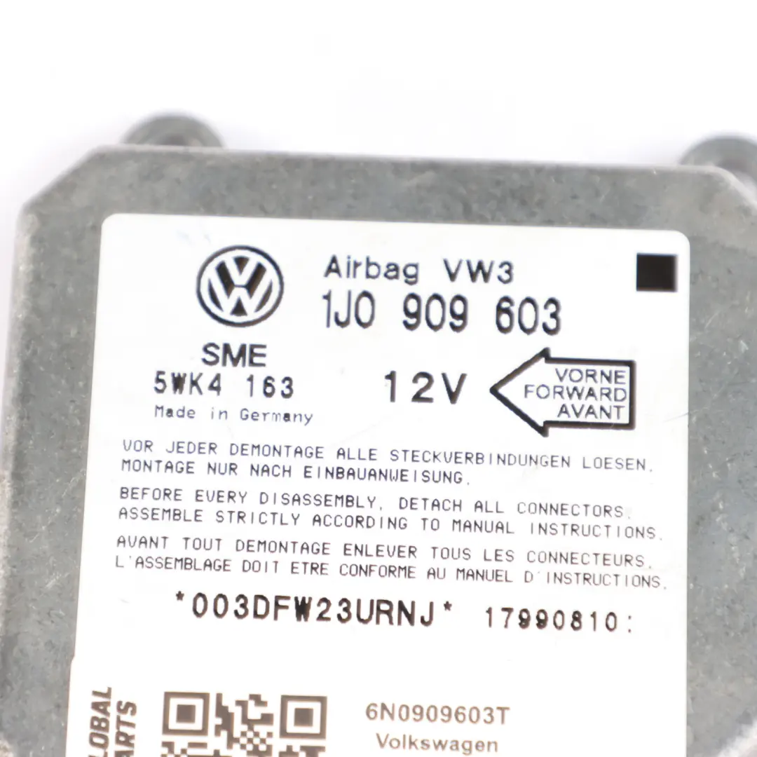 6N Air Safety Bag Control Unit Module 1J0909603 VW Volkswagen Polo - SKU 6N0909603T - Part number 6N0909603T