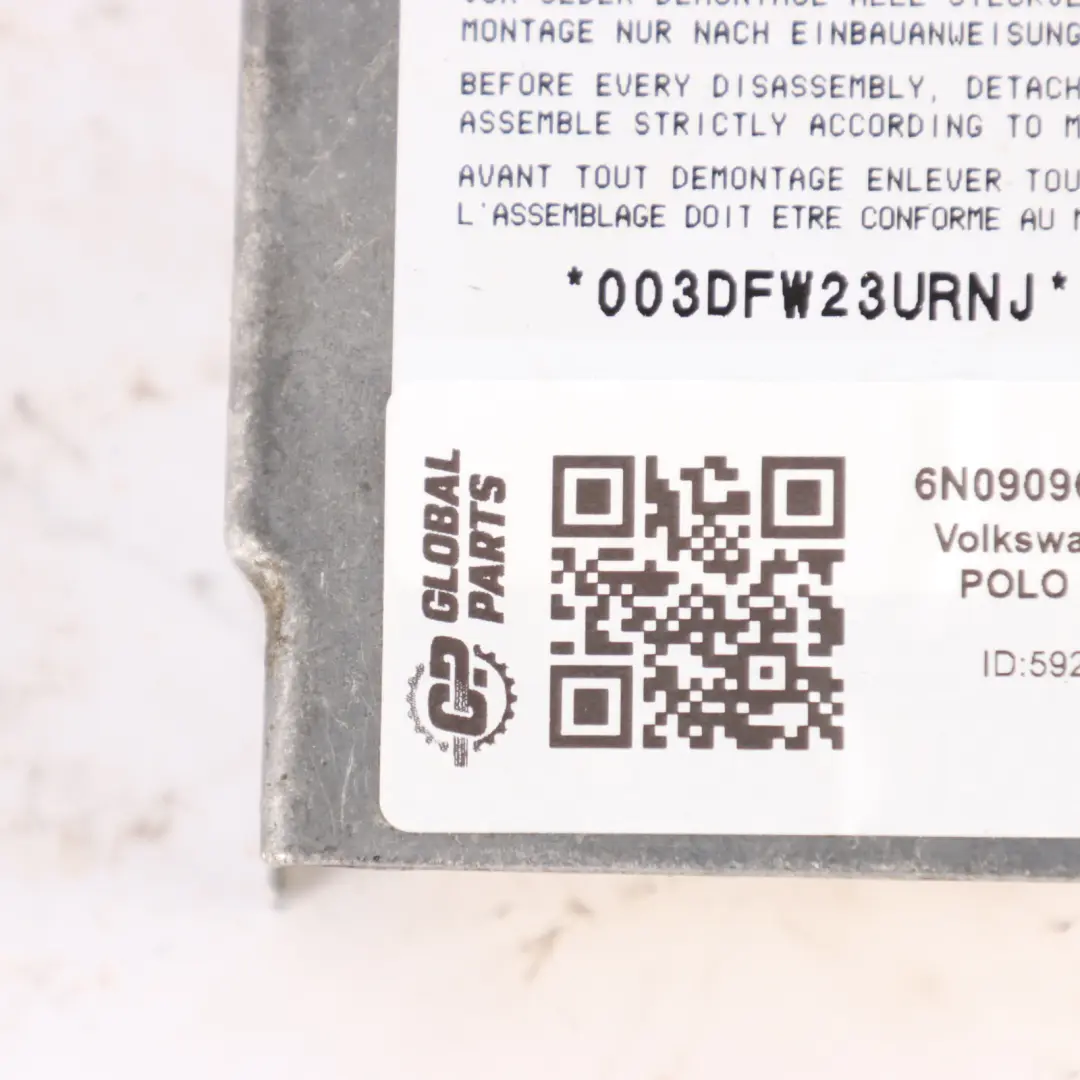 6N Air Safety Bag Control Unit Module 1J0909603 to VW Volkswagen Polo with Part number 6N0909603T VW Volkswagen Polo 6N Air Safety Bag Control Unit Module 1J0909603 - SKU 6N0909603T - Part number 6N0909603T