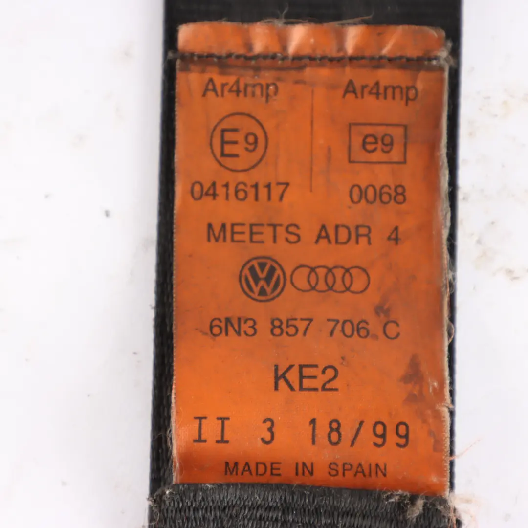 6N Front Right O/S Safety Seatbelt Seat Belt to VW Volkswagen Polo with Part number 6N3857706C VW Volkswagen Polo 6N Front Right O/S Safety Seatbelt Seat Belt - SKU 6N3857706C - Part number 6N3857706C