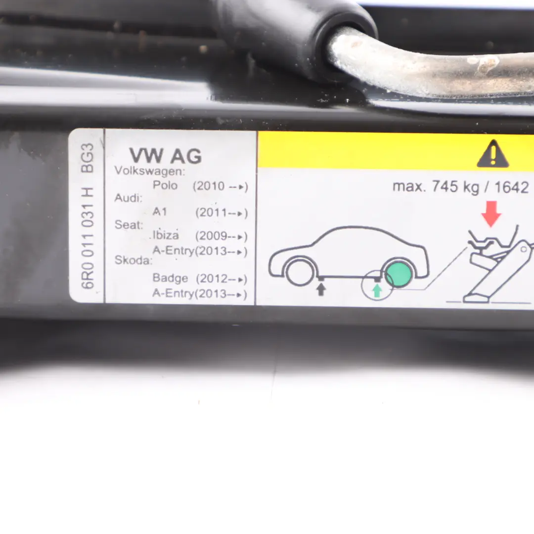 Autohebebühne Notfall Radheber Werkzeug für VW Volkswagen Polo 6R mit Teilenummer 6R0011031H VW Volkswagen Polo 6R Autohebebühne Notfall Radheber Werkzeug - SKU 6R0011031H - Teilenummer 6R0011031H