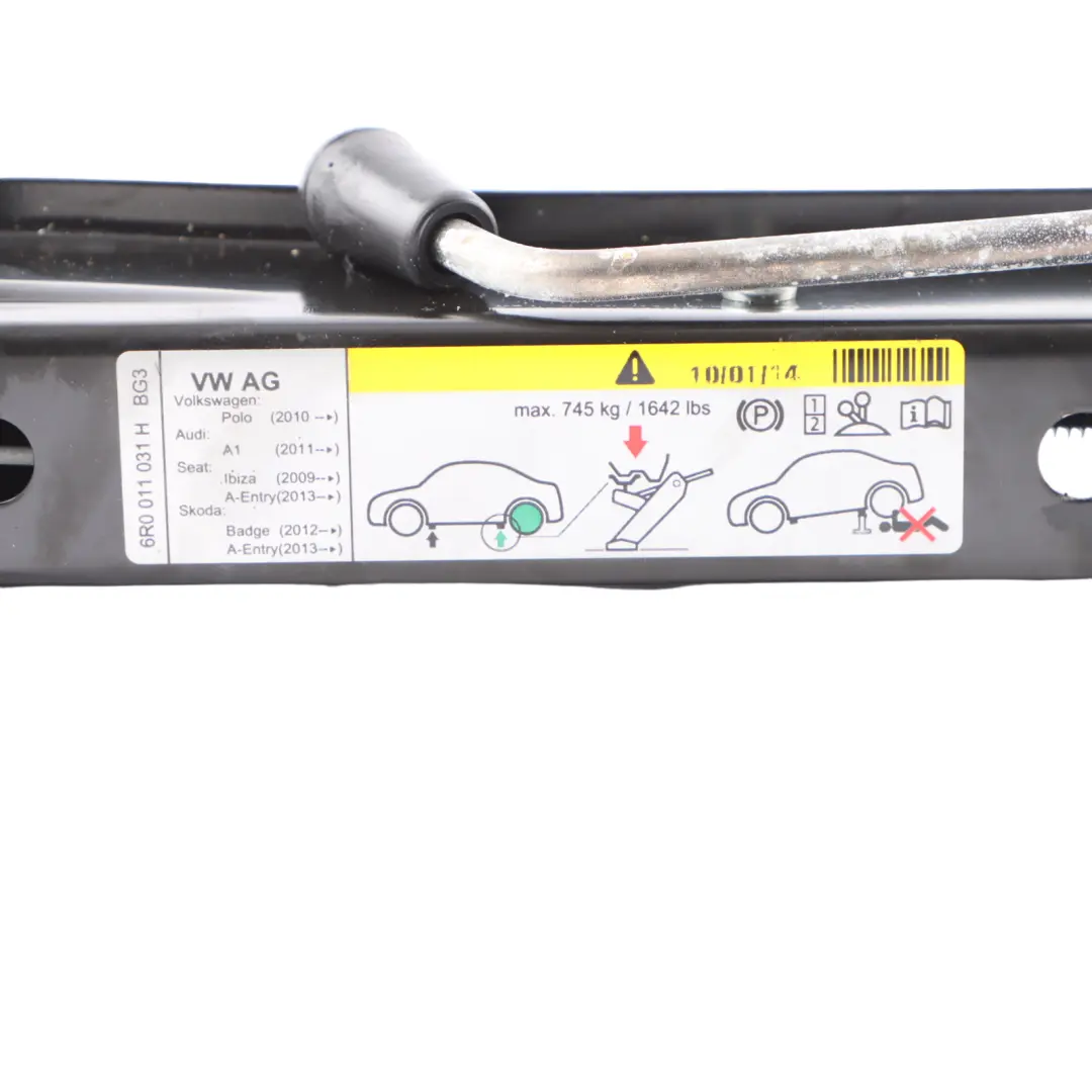 Cric levage voiture Outil levage roue d'urgence pour VW Volkswagen Polo 6R à propos du numéro de pièce 6R0011031H VW Volkswagen Polo 6R Cric levage voiture Outil levage roue d'urgence - SKU 6R0011031H - Numéro de pièce 6R0011031H