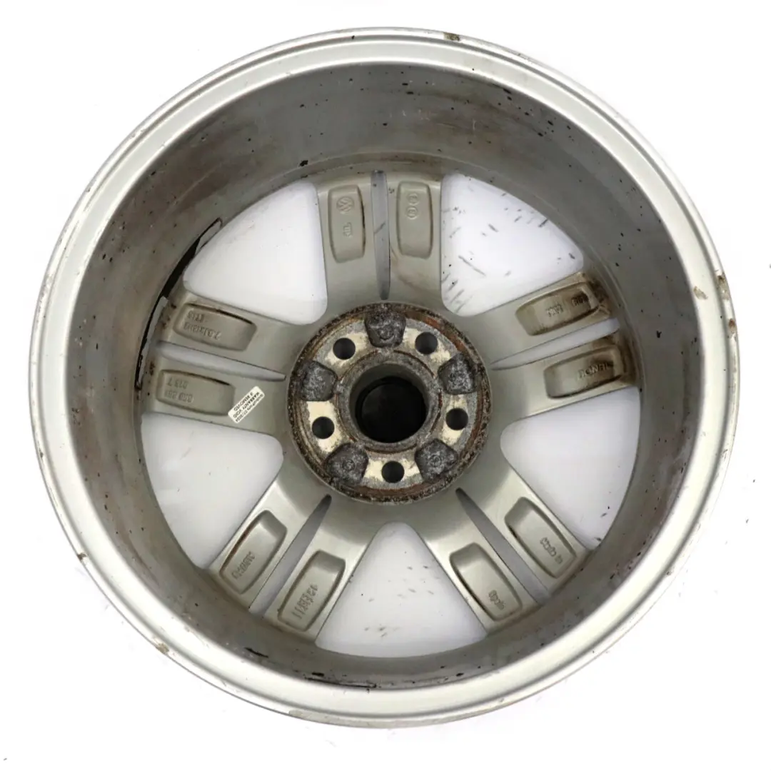 Volkswagen Polo Mk5 6R Silberne Leichtmetallfelge 16" ET:46 7J 6R0601025T - SKU 6R0601025T-1 - Teilenummer 6R0601025T-1