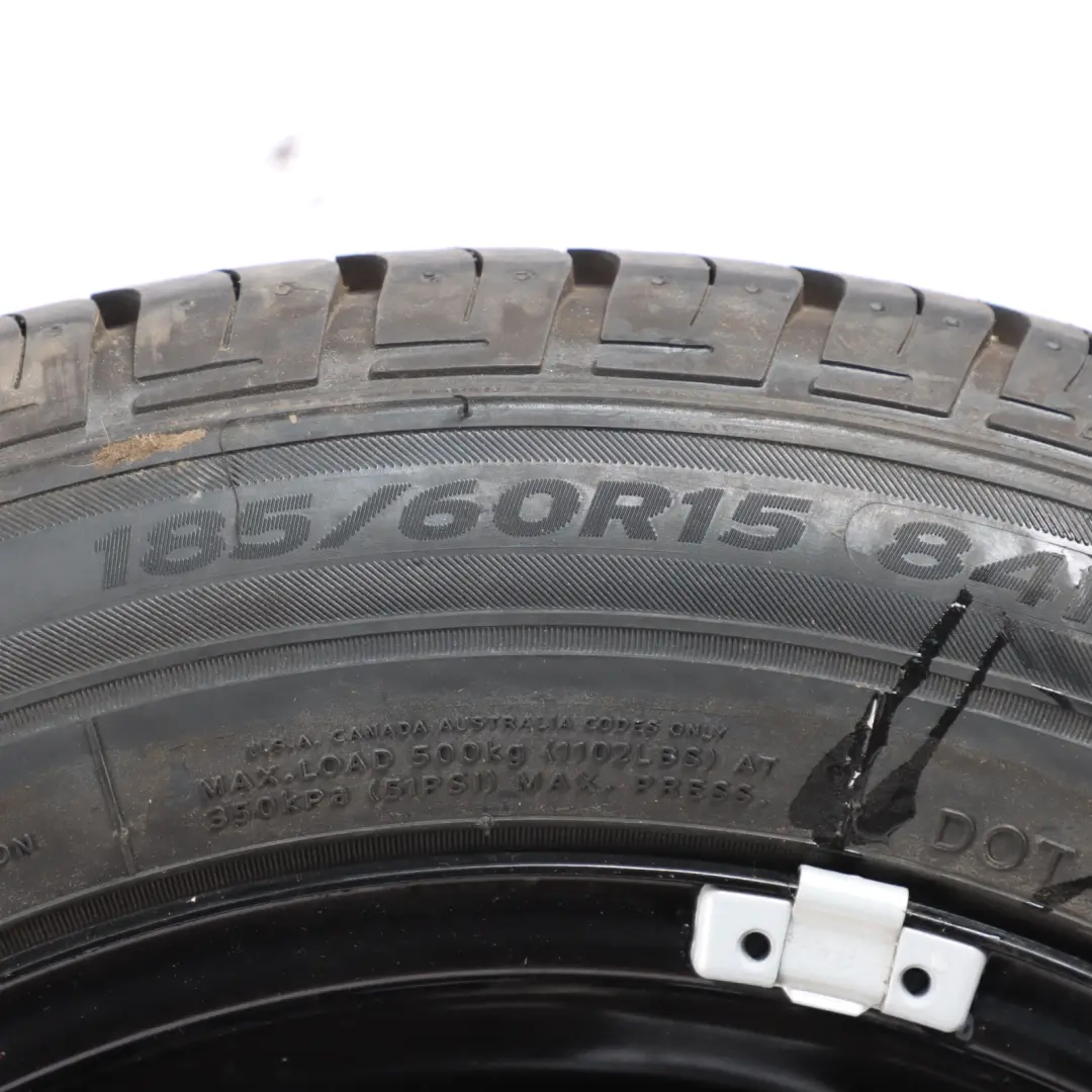 Mk5 6R Spare Wheel Wheel Steel R15 Tyre 185/60 to VW Volkswagen Polo with Part number 6R0601027E VW Volkswagen Polo Mk5 6R Spare Wheel Wheel Steel R15 Tyre 185/60 - SKU 6R0601027E - Part number 6R0601027E