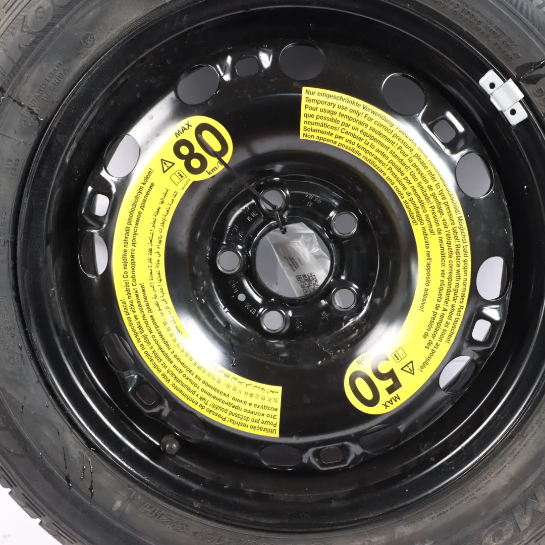 VW Volkswagen Polo Mk5 6R Spare Wheel Wheel Steel R15 Tyre 185/60 - SKU 6R0601027E - Part number 6R0601027E