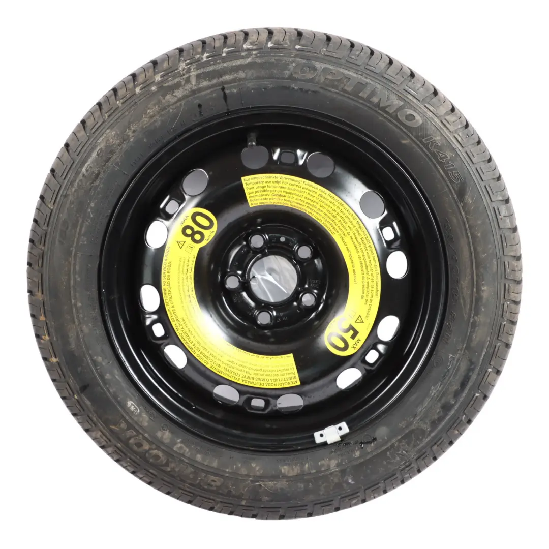 VW Volkswagen Polo Mk5 6R Spare Wheel Wheel Steel R15 Tyre 185/60 - SKU 6R0601027S - Part number 6R0601027S