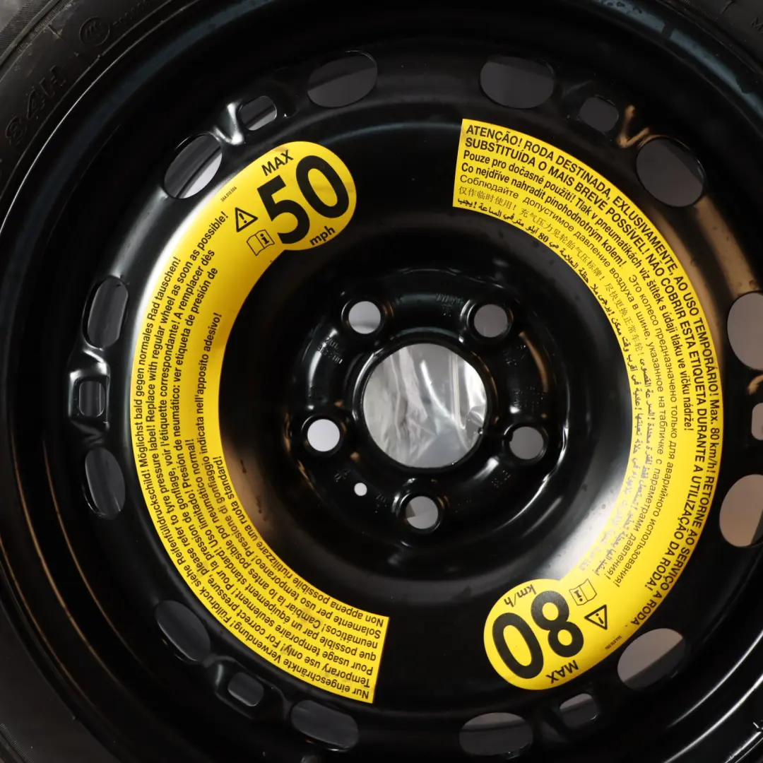 VW Volkswagen Polo Mk5 6R Roue de secours Roue Acier R15 Pneu 185/60 - SKU 6R0601027S - Numéro de pièce 6R0601027S