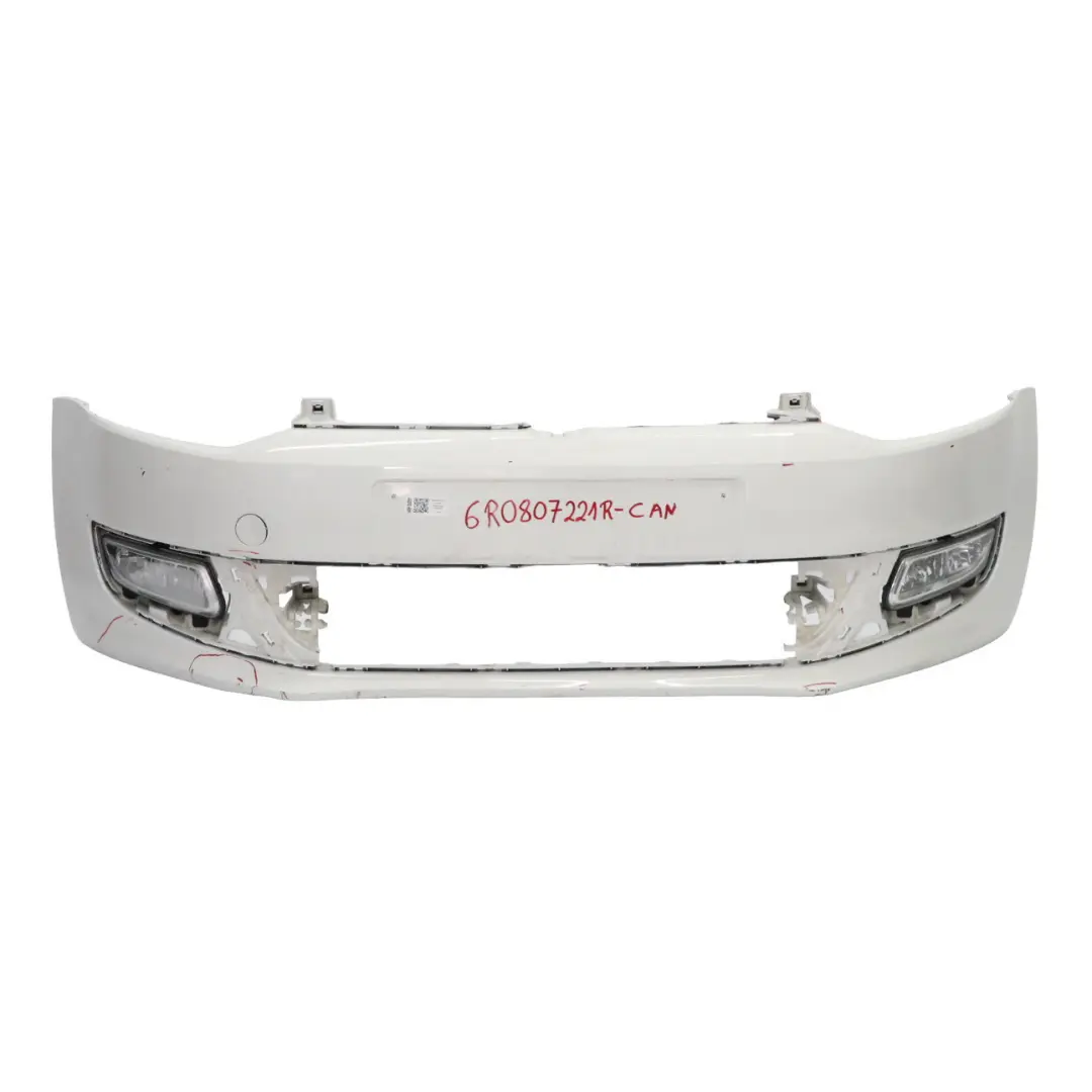 Volkswagen VW Polo 6R Zderzak Przedni Candy White Biały - B9A - SKU 6R0807221R-CAN - Numer Części 6R0807221R