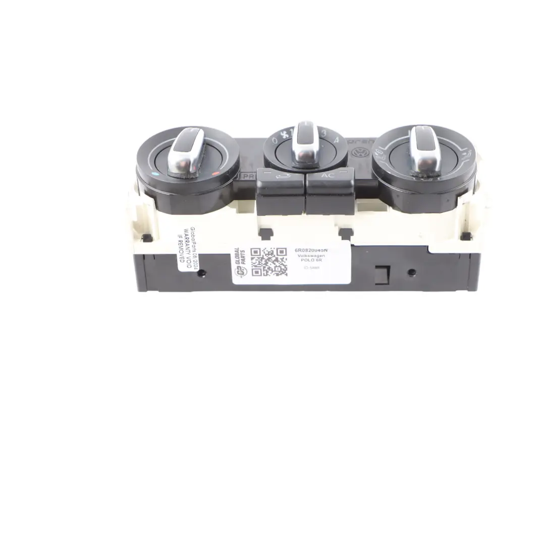 Volkswagen Polo Mk5 6R Panel control climatizador Interruptor A/C - SKU 6R0820045N - Número de pieza 6R0820045N