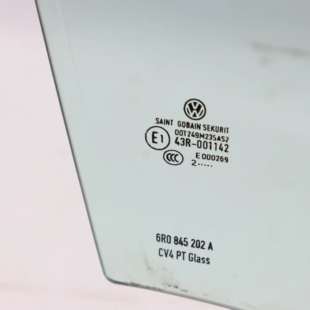 Puerta Cristal Puerta Delantera Derecha AS2 Verde para Volkswagen Polo 6R 5 con número de pieza 6R0845202A Volkswagen Polo 6R 5 Puerta Cristal Puerta Delantera Derecha AS2 Verde - SKU 6R0845202A - Número de pieza 6R0845202A