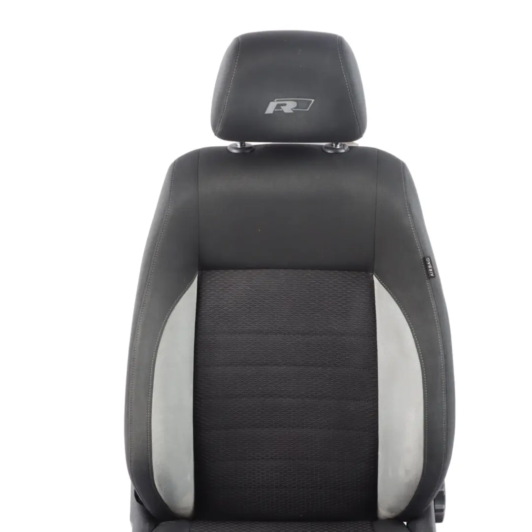 VW Volkswagen Polo 6R R-Line Front Left N/S Seat Fabric Cloth Seat Black Grey - SKU 6R0881805MS-1 - Part number 6R0881805MS