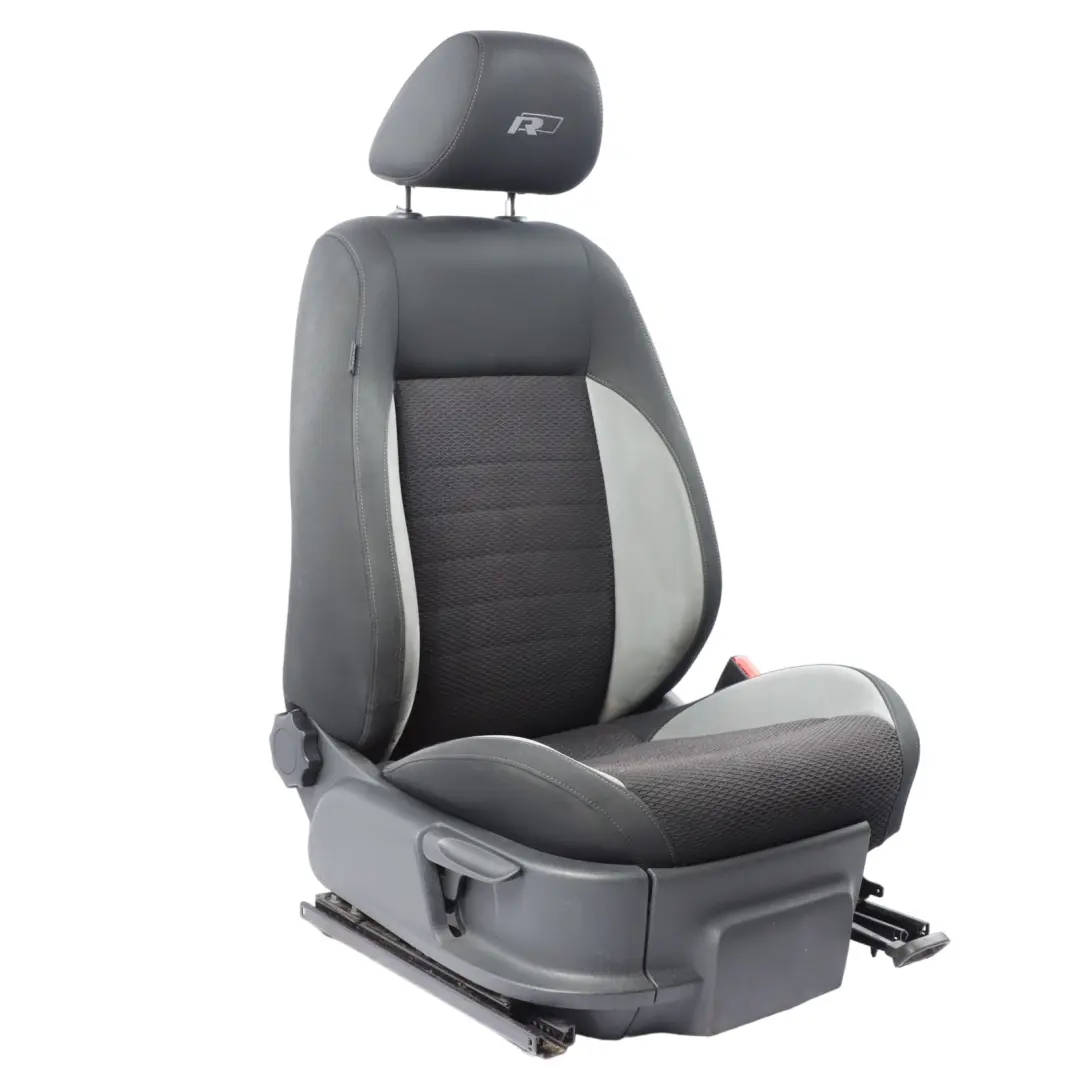 VW Volkswagen Polo 6R R-Line Front Right O/S Seat Fabric Cloth Seat Black Grey - SKU 6R0881806MA-1 - Part number 6R0881806MA