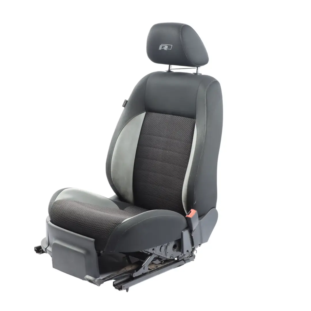 VW Volkswagen Polo 6R R-Line Front Right O/S Seat Fabric Cloth Seat Black Grey - SKU 6R0881806MA-1 - Part number 6R0881806MA