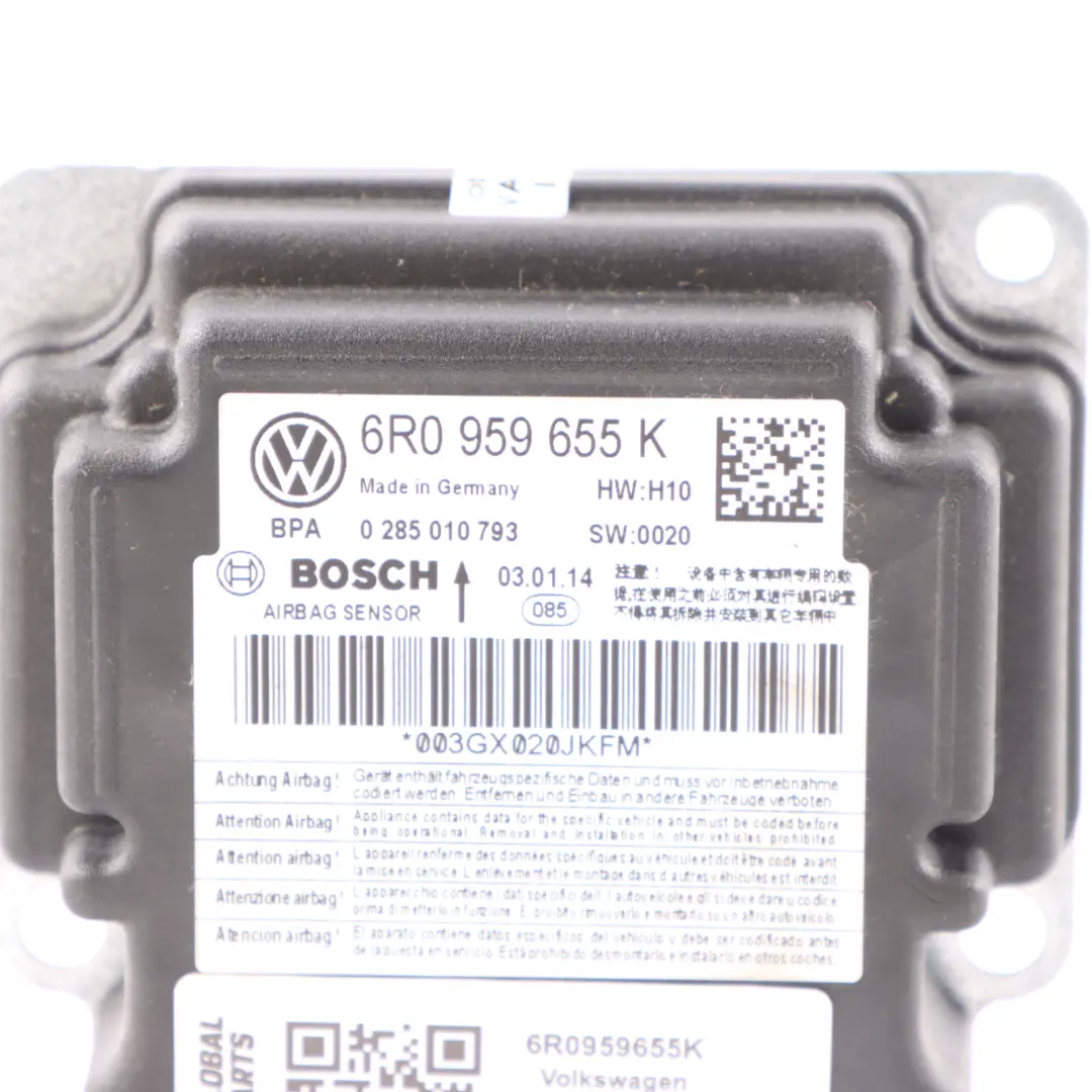 VW Volkswagen Polo 6R Air Module Bag Control Unit - SKU 6R0959655K - Part number 6R0959655K