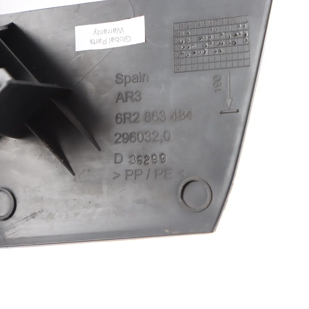 Pillar Interior Column Trim Cover Black to Volkswagen Polo 6R A with Part number 6R2863484 Volkswagen Polo 6R A Pillar Interior Column Trim Cover Black - SKU 6R2863484 - Part number 6R2863484