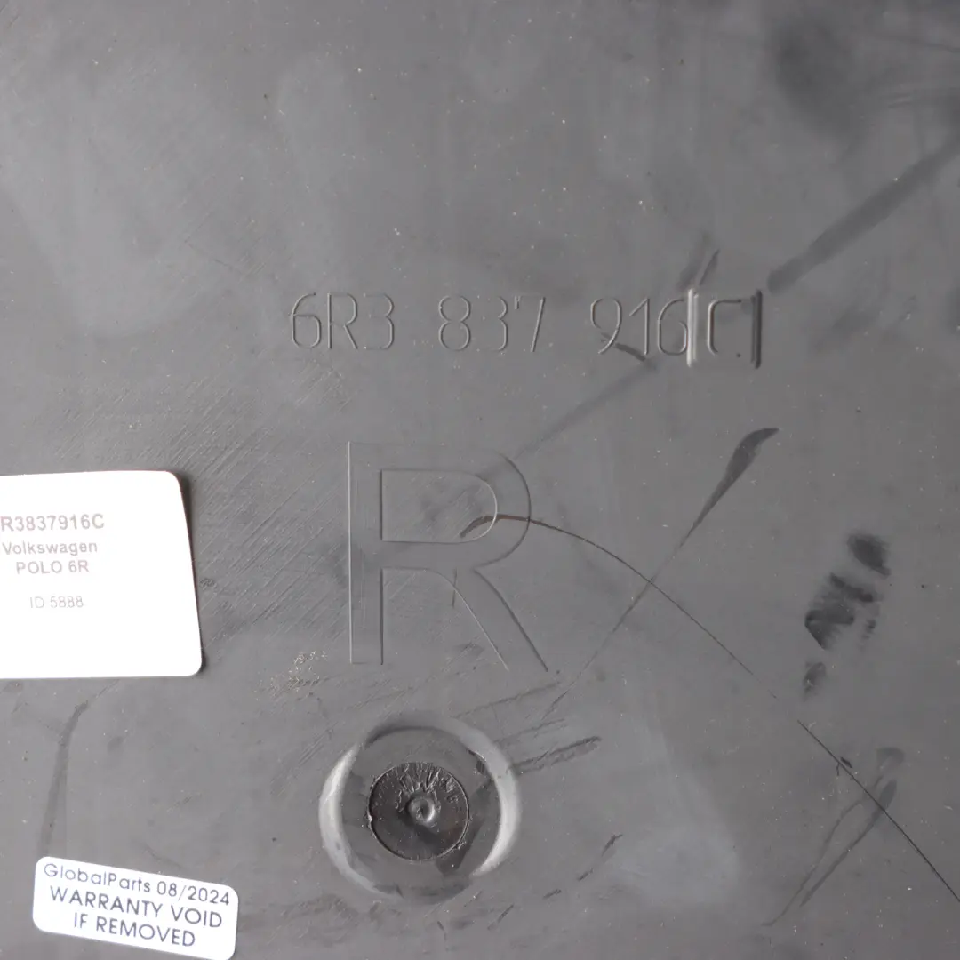 Osłona Obudowa Drzwi Przednia Prawa do VW Volkswagen Polo 6R 3D o numerze 6R3837916C VW Volkswagen Polo 6R 3D Osłona Obudowa Drzwi Przednia Prawa - SKU 6R3837916C - Numer Części 6R3837916C