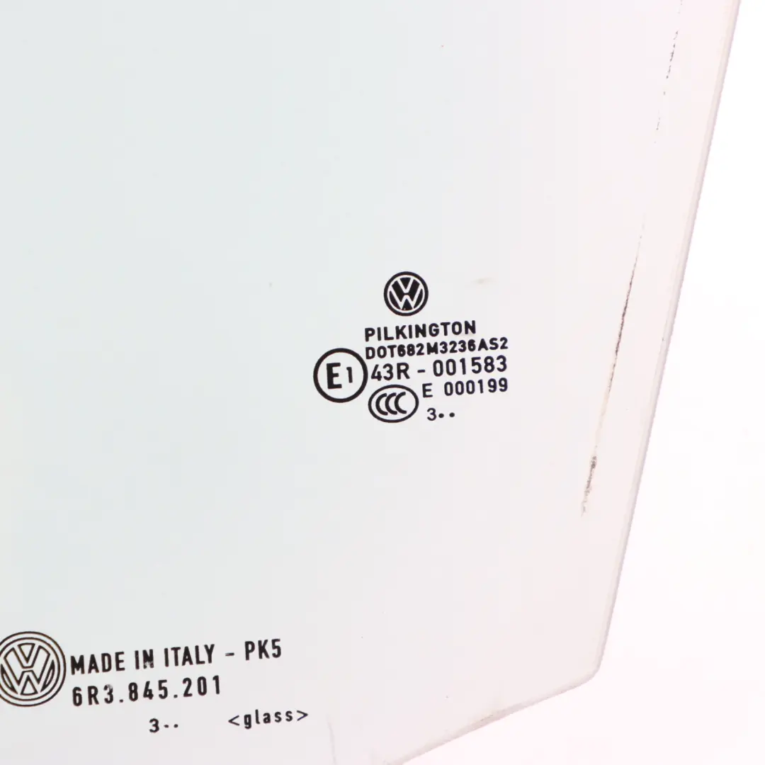 9R 3D anteriore sinistro vetro finestrino porta AS2 per Volkswagen Polo con numero di parte 6R3845201 Volkswagen Polo 9R 3D anteriore sinistro vetro finestrino porta AS2 - SKU 6R3845201 - Numero di parte 6R3845201