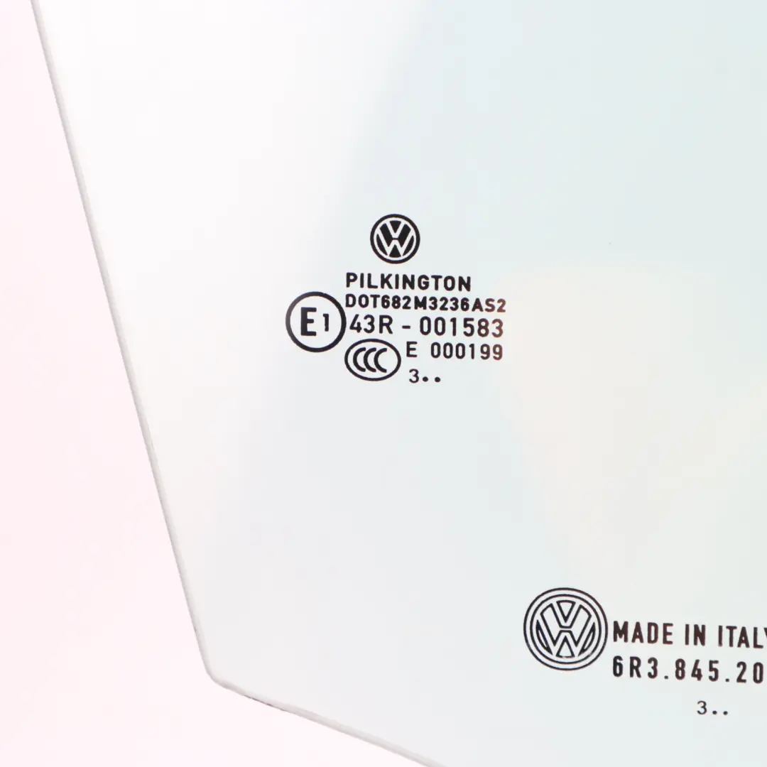 9R 3D Front Right O/S Door Window Glass AS2 to VW Volkswagen Polo with Part number 6R3845202 VW Volkswagen Polo 9R 3D Front Right O/S Door Window Glass AS2 - SKU 6R3845202 - Part number 6R3845202