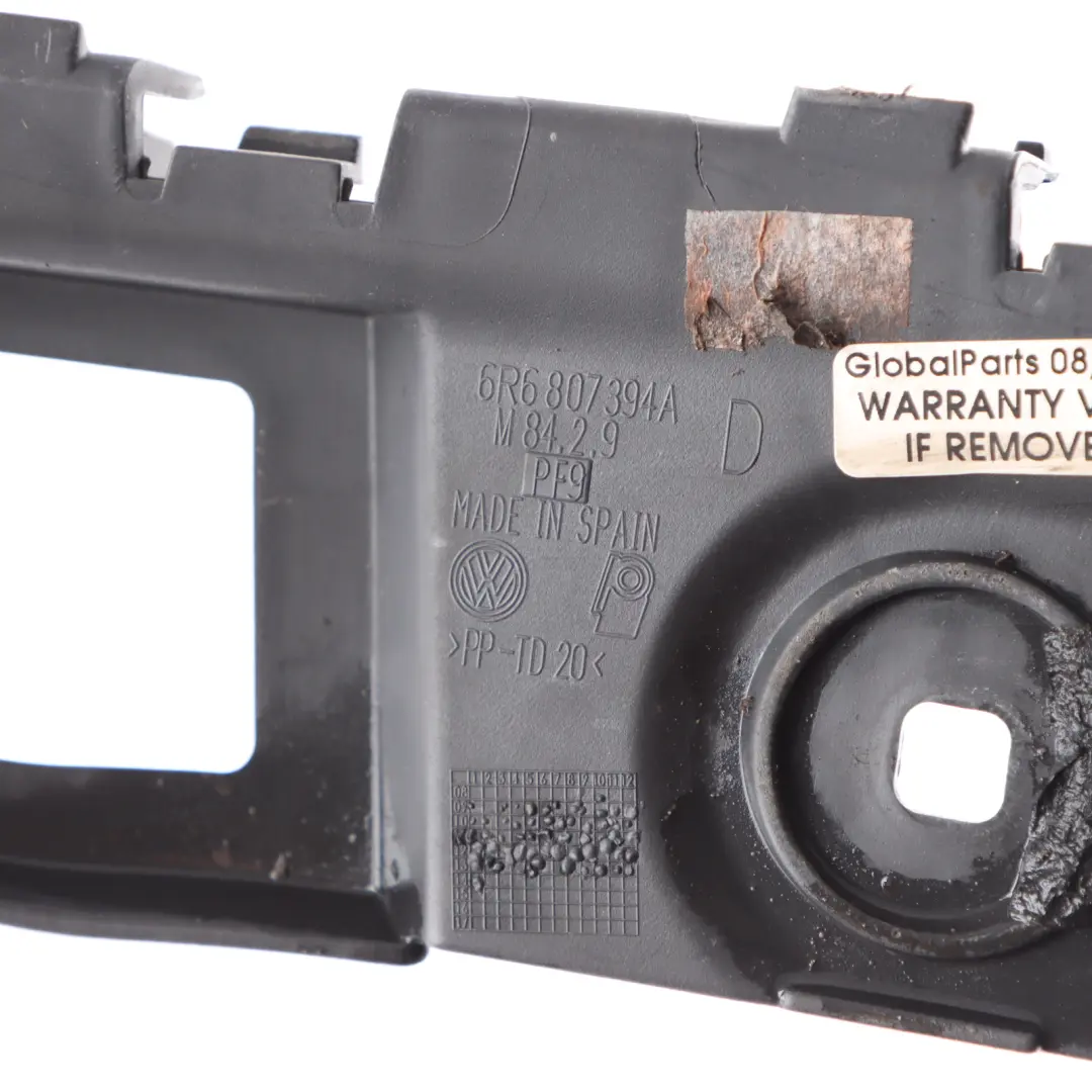 Volkswagen Polo Mk5 6R Parachoques Trasero Derecho Soporte Soporte - SKU 6R6807394A - Número de pieza 6R6807394A