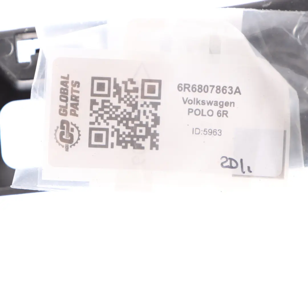 Volkswagen Polo 6R Guide Centre arrière du pare-chocs Barre fixation - SKU 6R6807863A - Numéro de pièce 6R6807863A