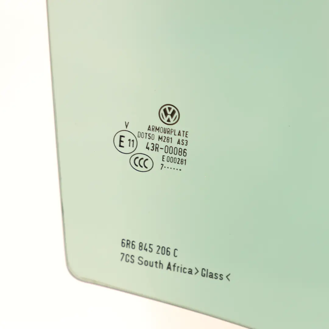Volkswagen Polo 6R 5D Finestrino Porta Posteriore Destro Vetro AS3 - SKU 6R6845206C - Numero di parte 6R6845206C