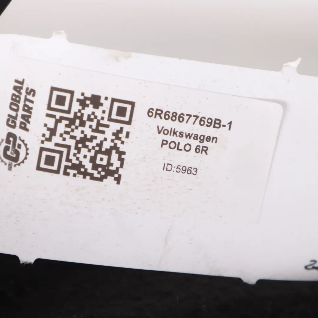 Volkswagen Polo 6R 3D Rear Deck Parcel Shelf Boot Trim Cover Luggage 6R6867769B - SKU 6R6867769B-1 - Part number 6R6867769B-1