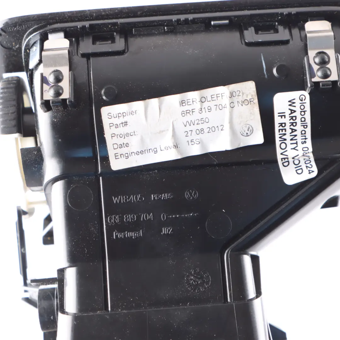 Dashboard Right O/S Air Vent Grille High Gloss to VW Volkswagen Polo 6R with Part number 6RF819704C VW Volkswagen Polo 6R Dashboard Right O/S Air Vent Grille High Gloss - SKU 6RF819704C-1 - Part number 6RF819704C