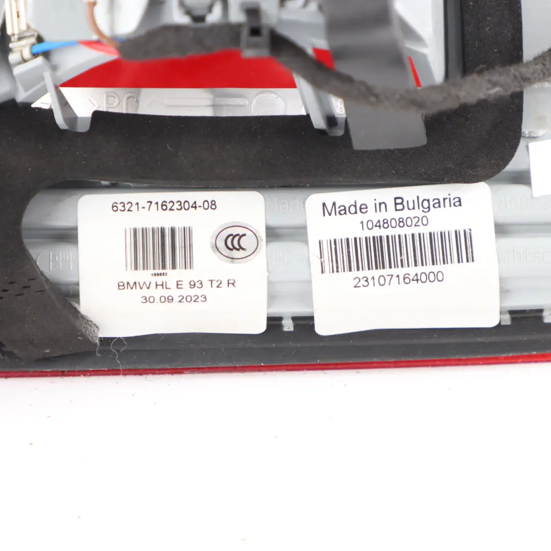 Luce Posteriore Coperchio Lampada Set Sinistra Destra per BMW E93 Cabrio con numero di parte 7162303 BMW E93 Cabrio Luce Posteriore Coperchio Lampada Set Sinistra Destra - SKU 7162303-2 - Numero di parte 7162303