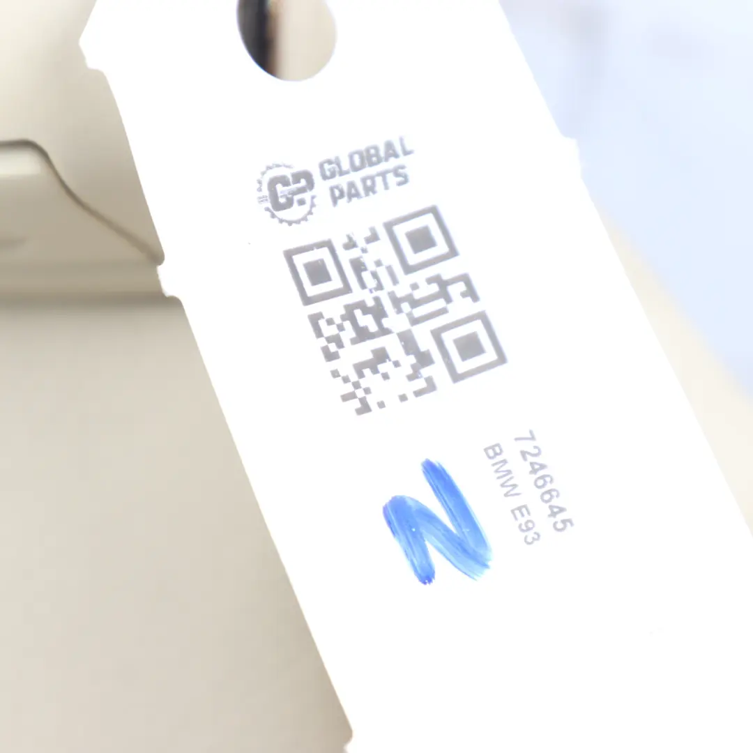 Cuero Asiento Trasero Izquierdo Funda Sofá Crema Beige para BMW E93 Convertible con número de pieza 7246645 BMW E93 Convertible Cuero Asiento Trasero Izquierdo Funda Sofá Crema Beige - SKU 7246645 - Número de pieza 7246645