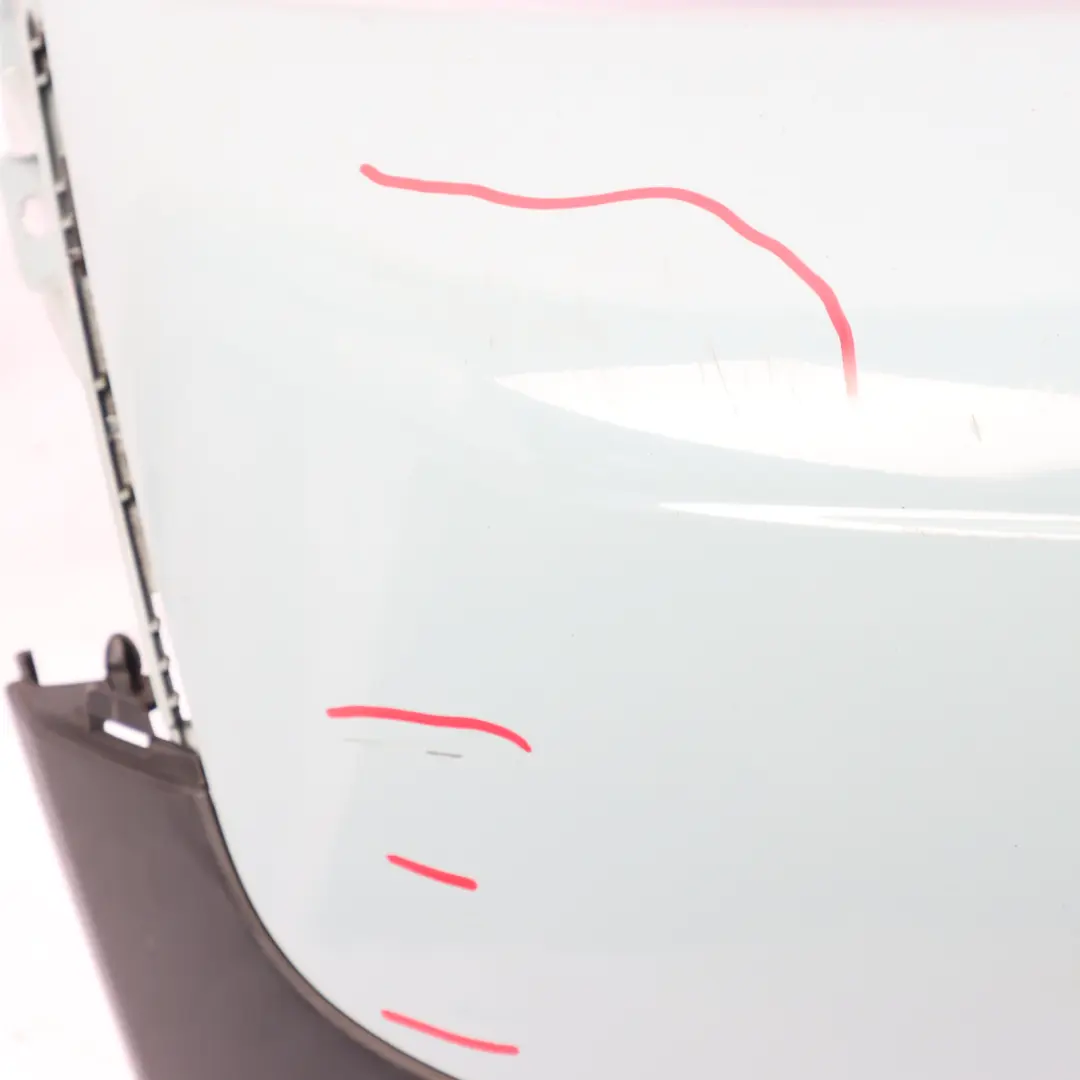Bumper Trim Panel Covering R57 LCI R58 Ice Blue - B28 to Mini R56 LCI Rear with Part number 7264356 Mini R56 LCI Rear Bumper Trim Panel Covering R57 LCI R58 Ice Blue - B28 - SKU 7264356-ICE1 - Part number 7264356