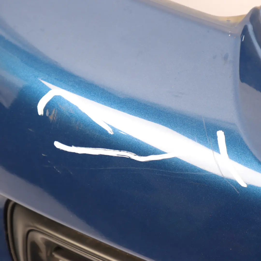 Bumper Mini R56 R57 LCI Cooper S PDC Trim Panel Lightning Blue Metallic A63 to Rear with Part number 7264358 Rear Bumper Mini R56 R57 LCI Cooper S PDC Trim Panel Lightning Blue Metallic A63 - SKU 7264358-LB - Part number 7264358