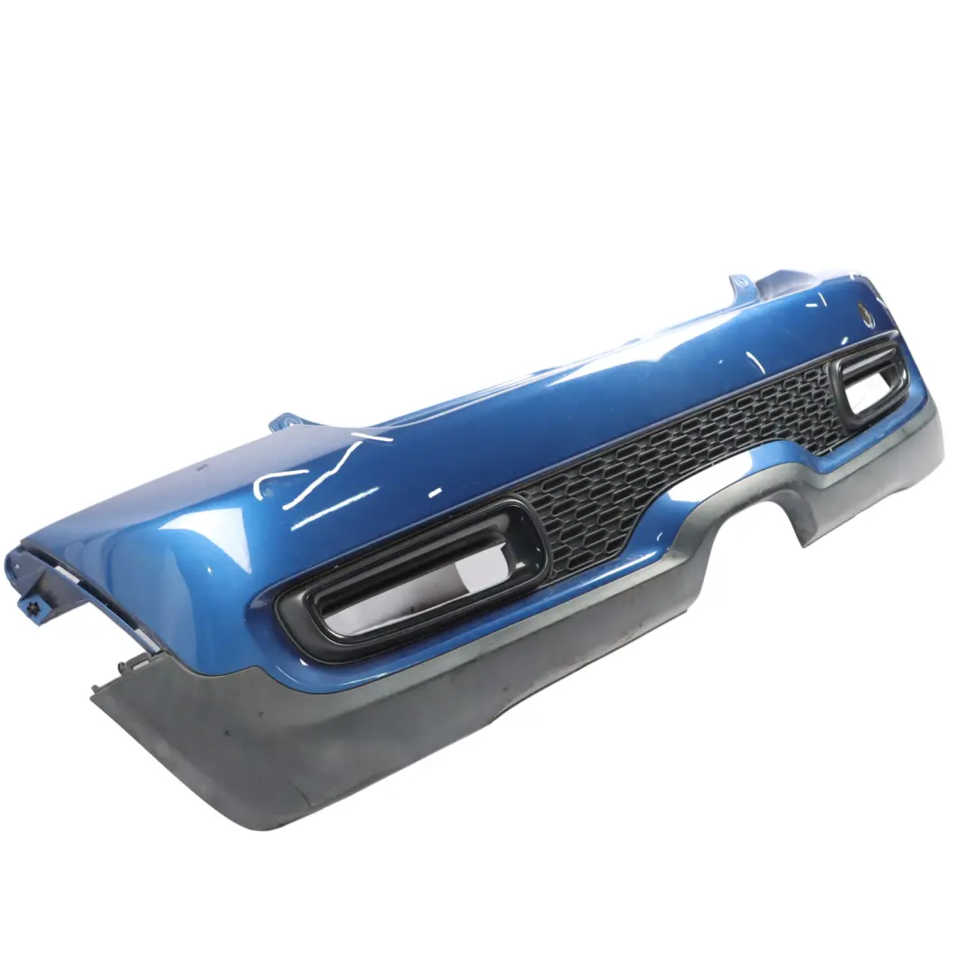Bumper Mini R56 R57 LCI Cooper S PDC Trim Panel Lightning Blue Metallic A63 to Rear with Part number 7264358 Rear Bumper Mini R56 R57 LCI Cooper S PDC Trim Panel Lightning Blue Metallic A63 - SKU 7264358-LB - Part number 7264358