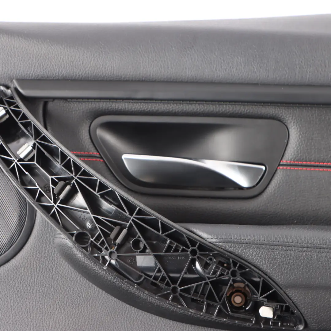 Door Card Front Right O/S Door Lining Trim Panel Black Leather Red to BMW F30 F31 with Part number 7279196 BMW F30 F31 Door Card Front Right O/S Door Lining Trim Panel Black Leather Red - SKU 7279196 - Part number 7279196