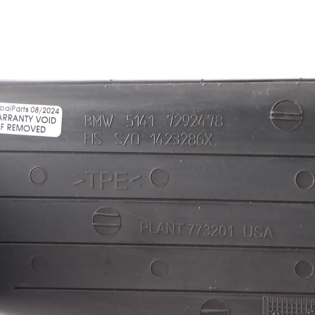 BMW X5 F15 Front Mat Door Insert Right O/S Rubber Storage Panel - SKU 7292478 - Part number 7292478