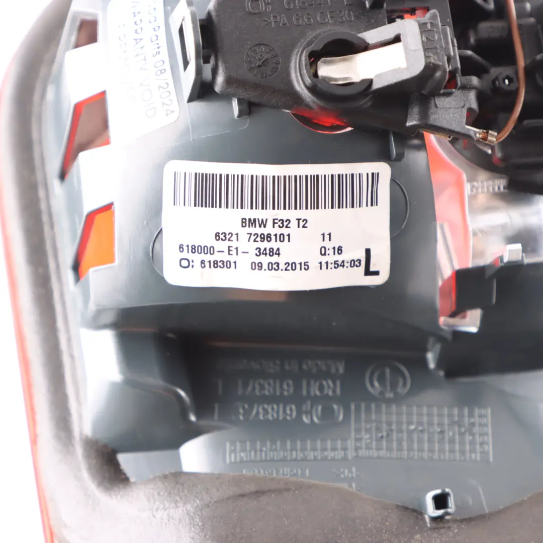 BMW F32 F33 F36 Rear Left N/S Light In Trunk Lid Boot Tailgate Lamp - SKU 7296101-2 - Part number 7296101