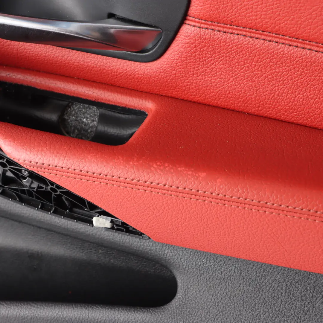 BMW F32 F33 Front Right O/S Door Card Lining Panel Black Red Leather Dakota - SKU 7389512 - Part number 7389512
