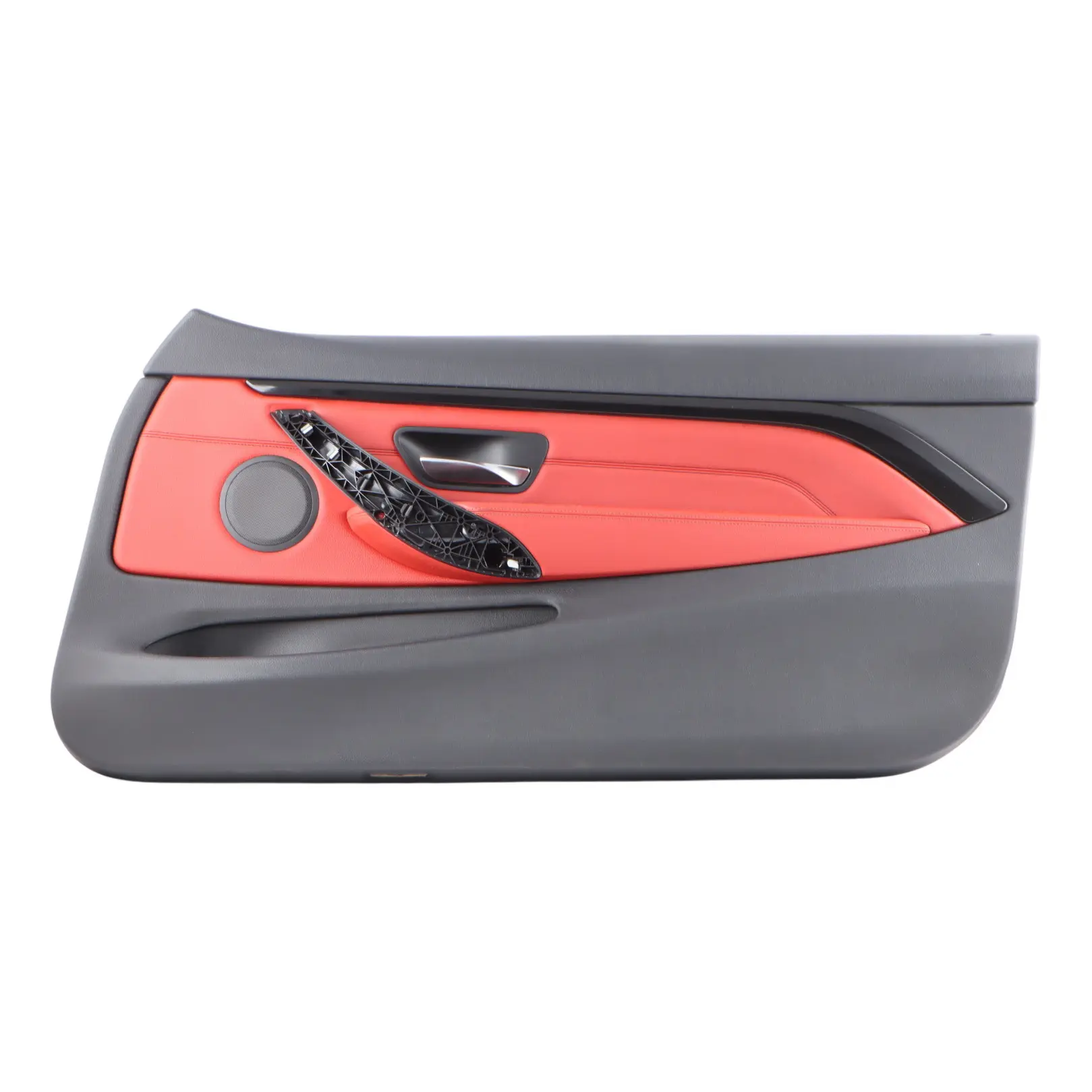 BMW F32 F33 Vorne Rechts Tür Karte Verkleidung Panel Schwarz Rot Leder Dakota
